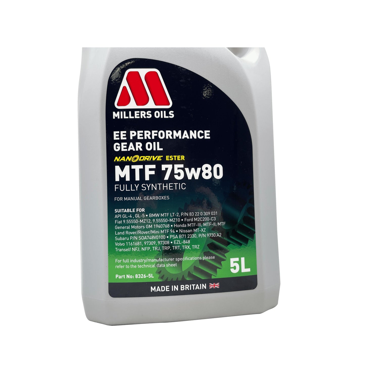 Millers EE Performance MTF 75w80 Fully Synthetic Gearbox Oil 5 Litres Eco Torque