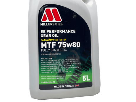 Millers EE Performance MTF 75w80 Fully Synthetic Gearbox Oil 5 Litres Eco Torque