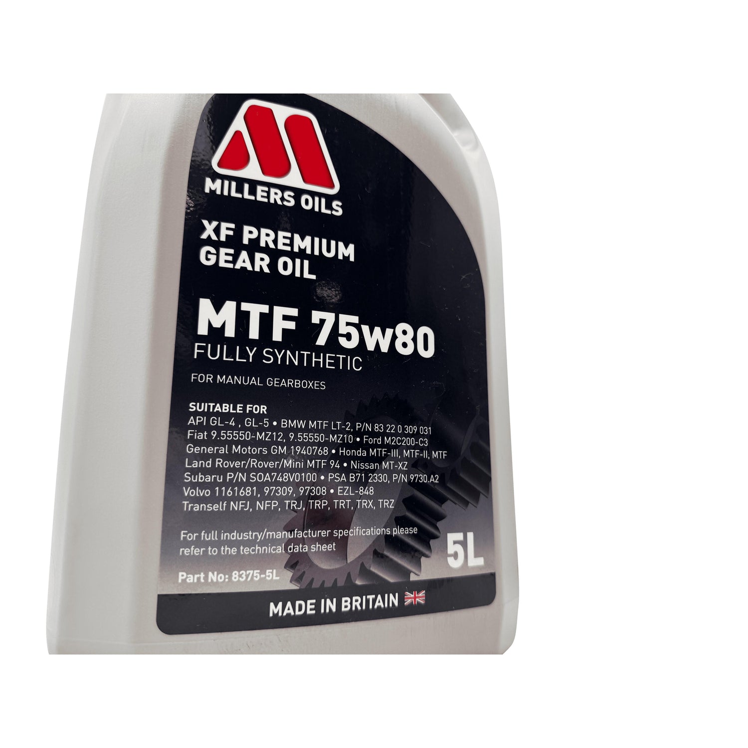 Millers XF Premium MTF 75w80 Manual Gearbox Oil 5L Eco Torque