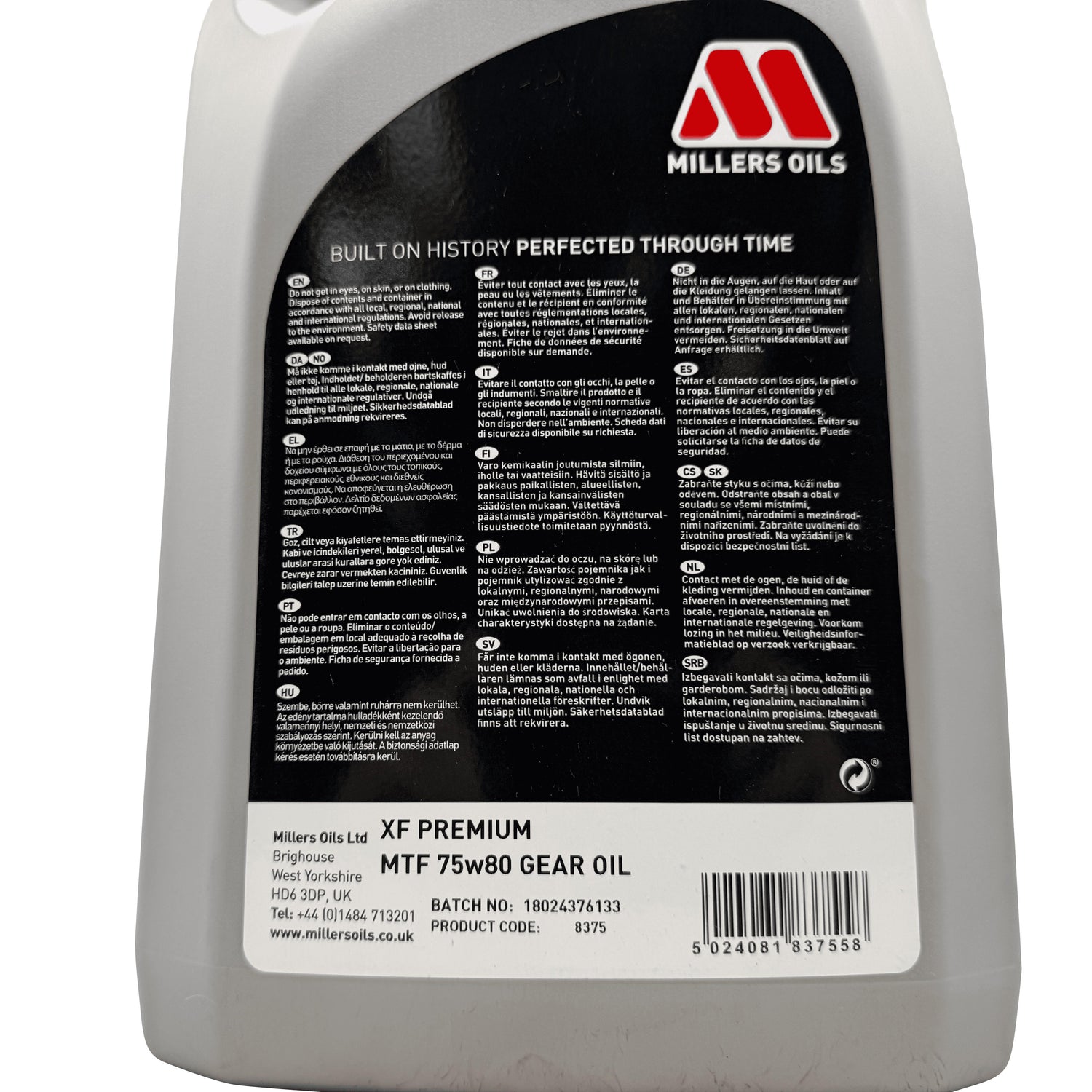 Millers XF Premium MTF 75w80 Manual Gearbox Oil 5L Eco Torque