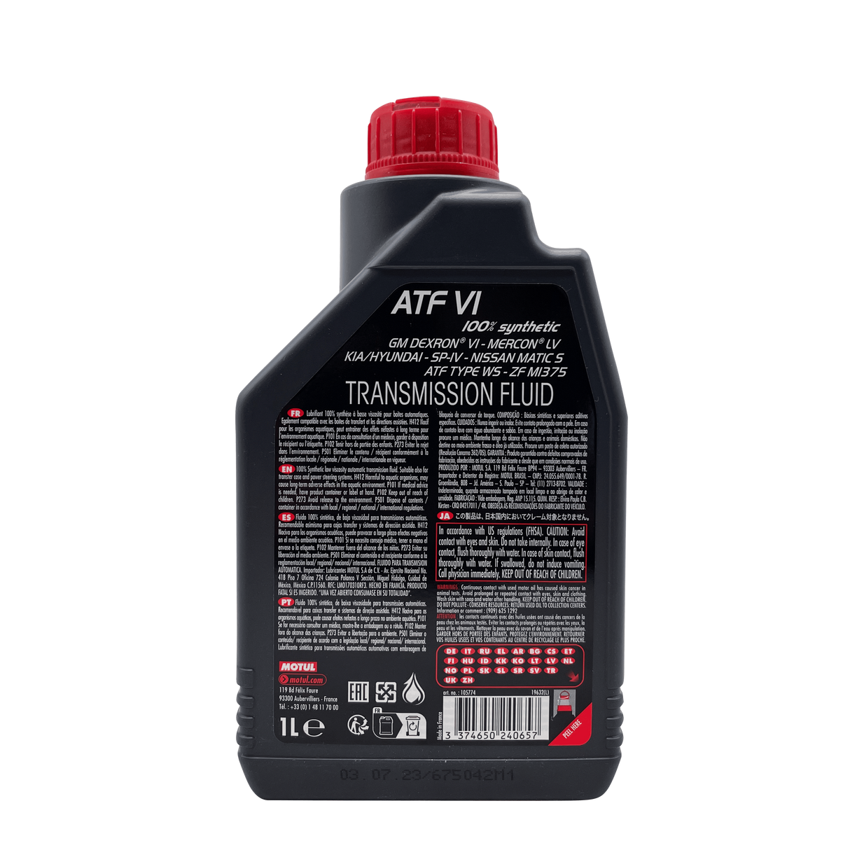 Motul ATF VI Fully Synthetic Automatic Transmission Fluid Eco Torque