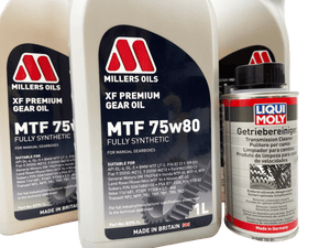 OPEL M32 6 Speed Millers XF 75w80 Gearbox Oil & Cleaner Service Kit For Pre 2012 Manual Models Eco Torque