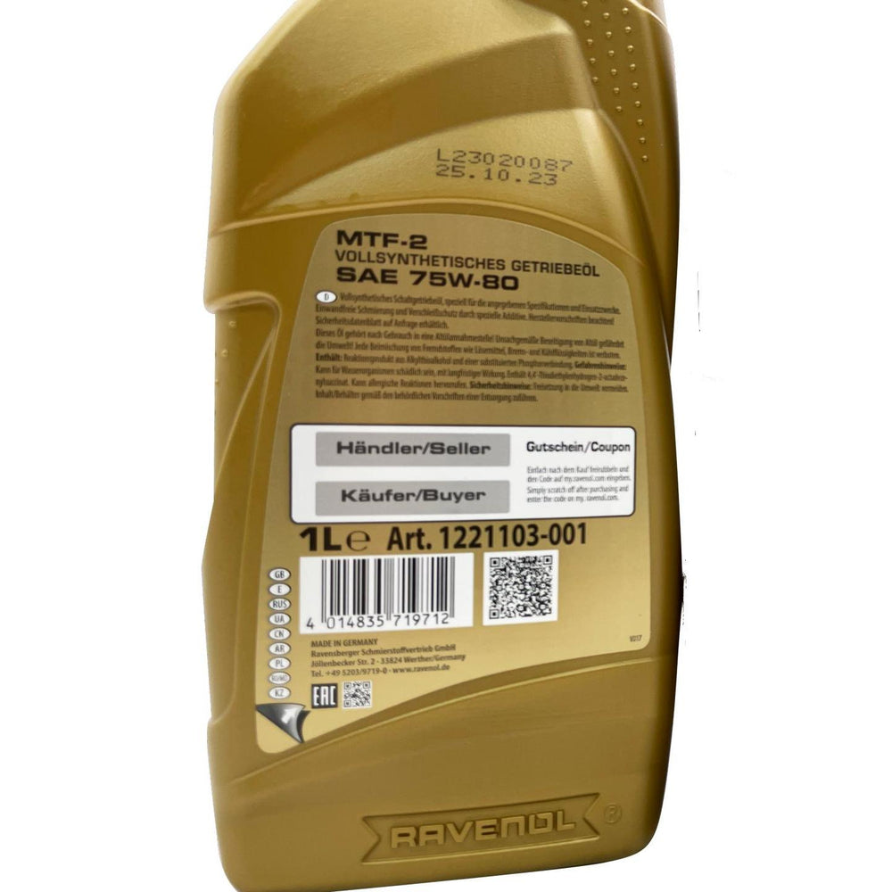RAVENOL MTF-2 75W-80 Transmission Oil Eco Torque