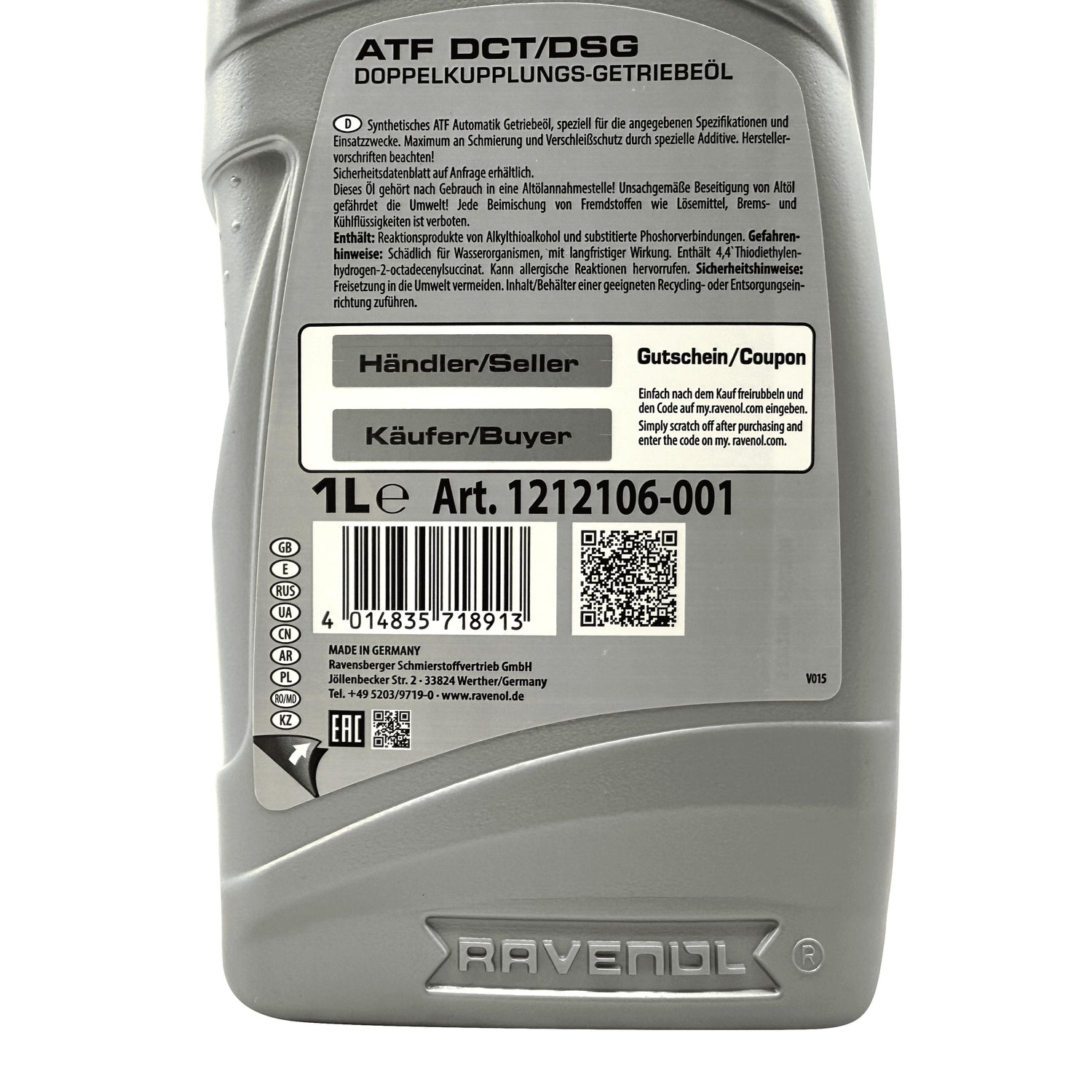Ravenol DCT/DSG Transmission Oil 1 Litre Eco Torque