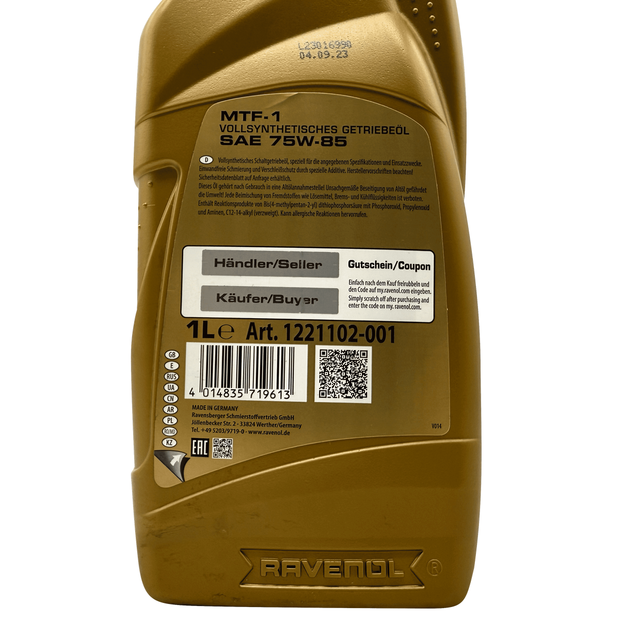 Ravenol MTF-1 75w-85 Transmission Oil 1L Eco Torque