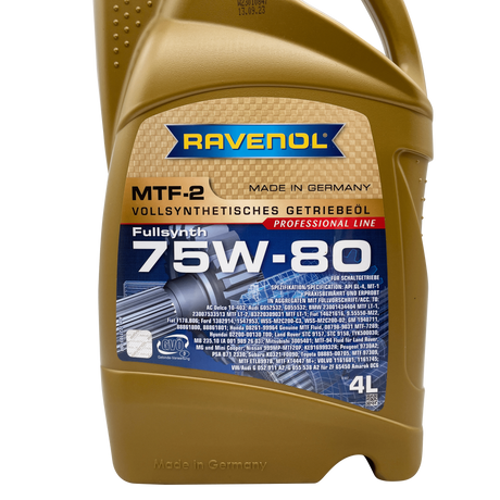 Ravenol MTF-2 75w-80 Fully Synthetic Manual Gearbox Oil 4L Eco Torque