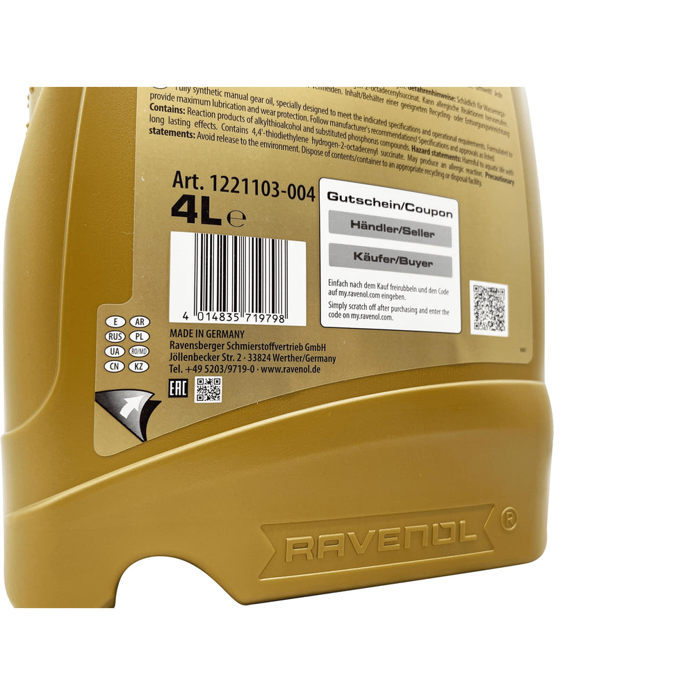 Ravenol MTF-2 75w-80 Fully Synthetic Manual Gearbox Oil 4L Eco Torque
