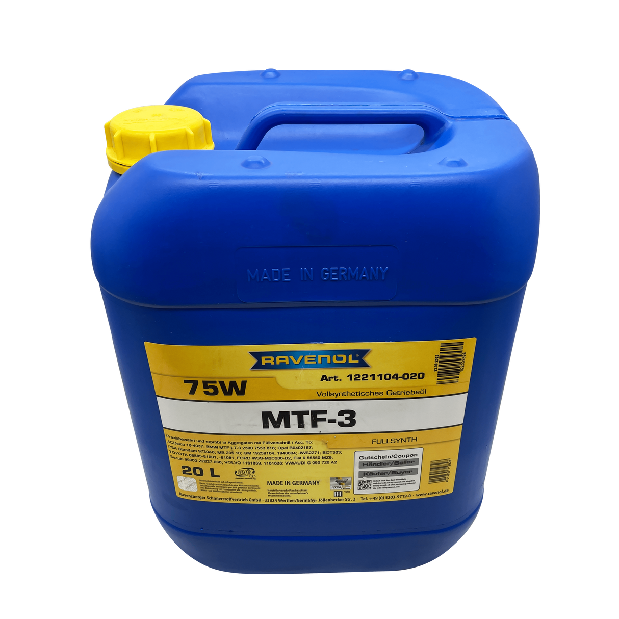 Ravenol MTF-3 75W Fully Synthetic Transmission Fluid Eco Torque