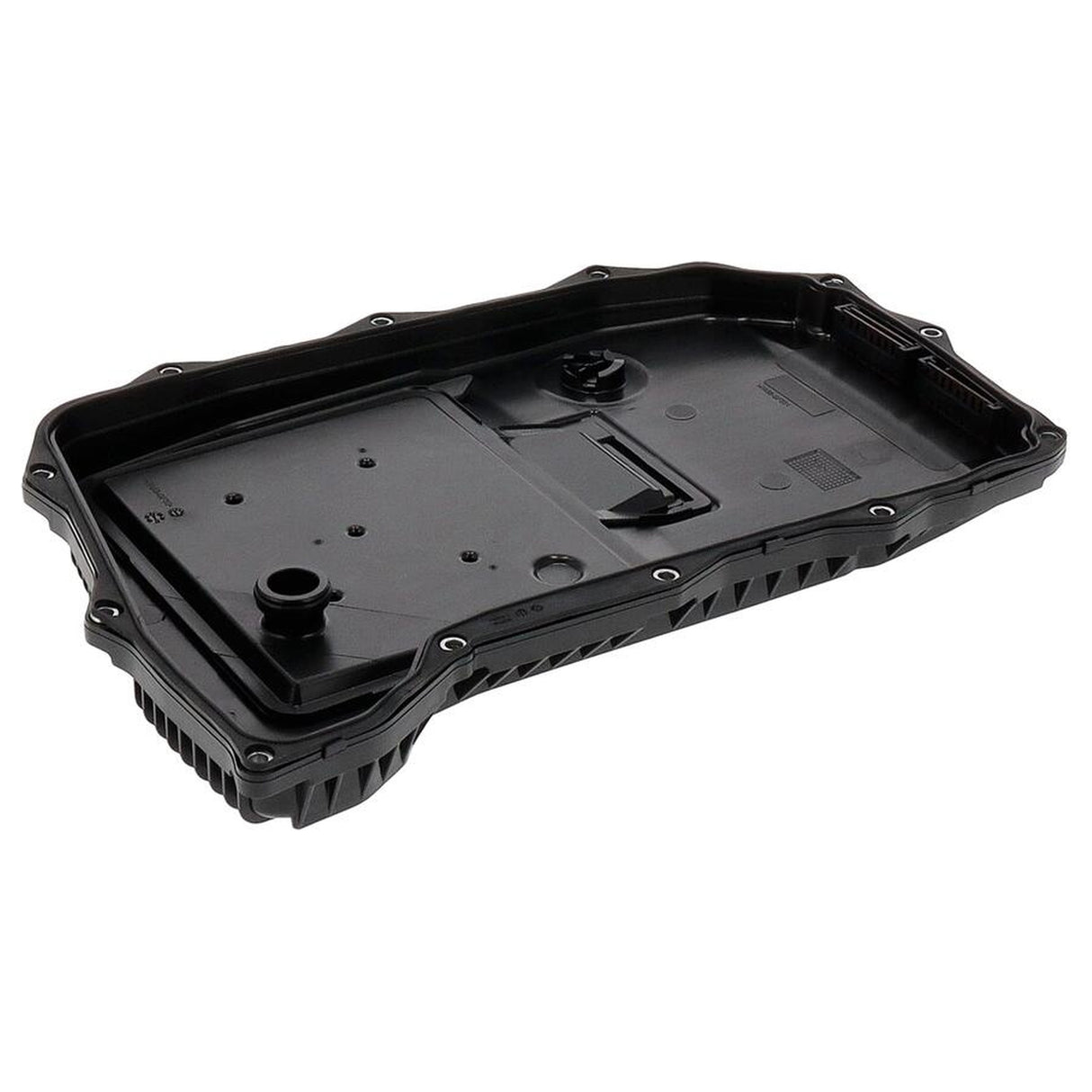 VAICO V10-4360 0D5 sump pan side profile showing depth and bolt holes