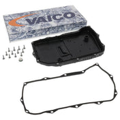 VAICO V10-4360 8HP65A 0D5 sump pan angled view — OE ref 0D5 398 009 C