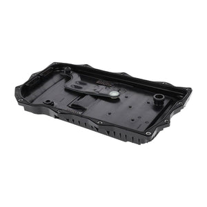 VAICO 8HP70 transmission oil sump pan, angled view, for BMW 8P70H automatic gearbox
