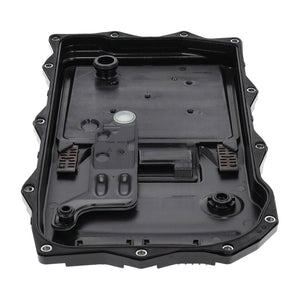 Inside of VAICO 8HP70 transmission sump pan with integrated filter, BMW 8P70H