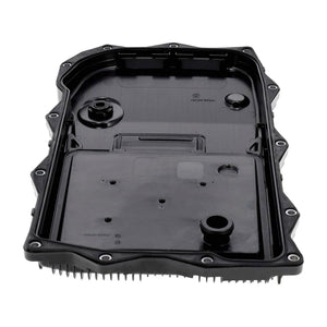 Inside view of VAICO 8HP75 automatic gearbox sump pan and integrated transmission filter