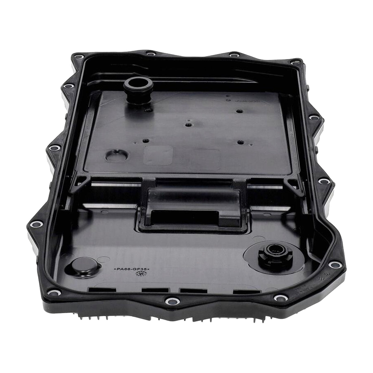 VAICO 8HP75 ZF 8-speed sump pan showing integrated filter and magnet detail