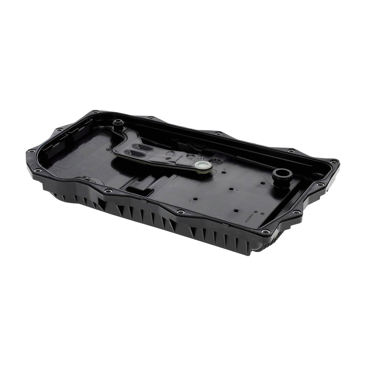 VAICO 8HP70 transmission oil sump pan, angled view, for Land Rover 8P70H gearbox