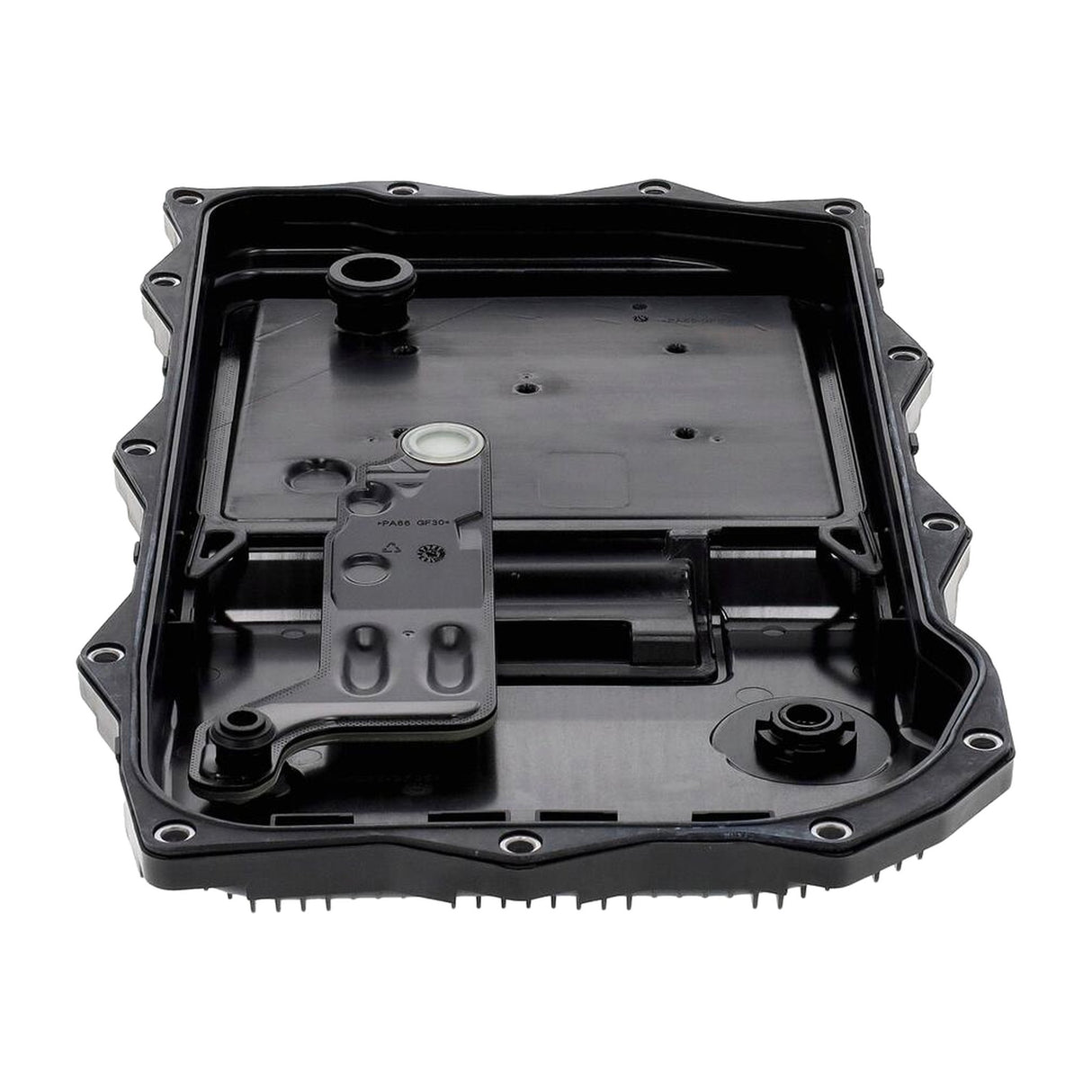 Inside of VAICO 8HP70 transmission sump pan with integrated filter, Land Rover 8P70H