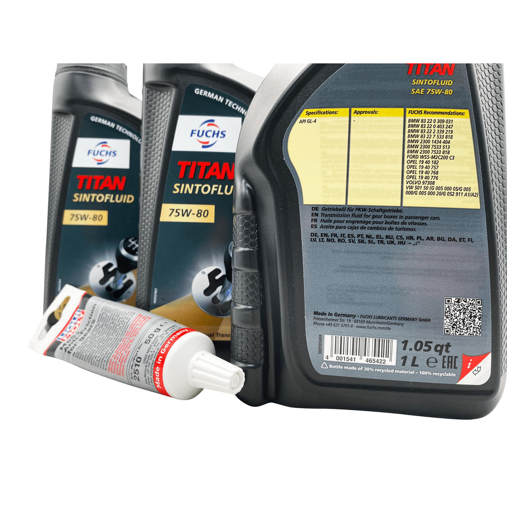 Vauxhall M32 6 Speed Fuchs 75W-80 Gearbox Oil & Additive Service Kit For Pre 2012 Manual Models Eco Torque
