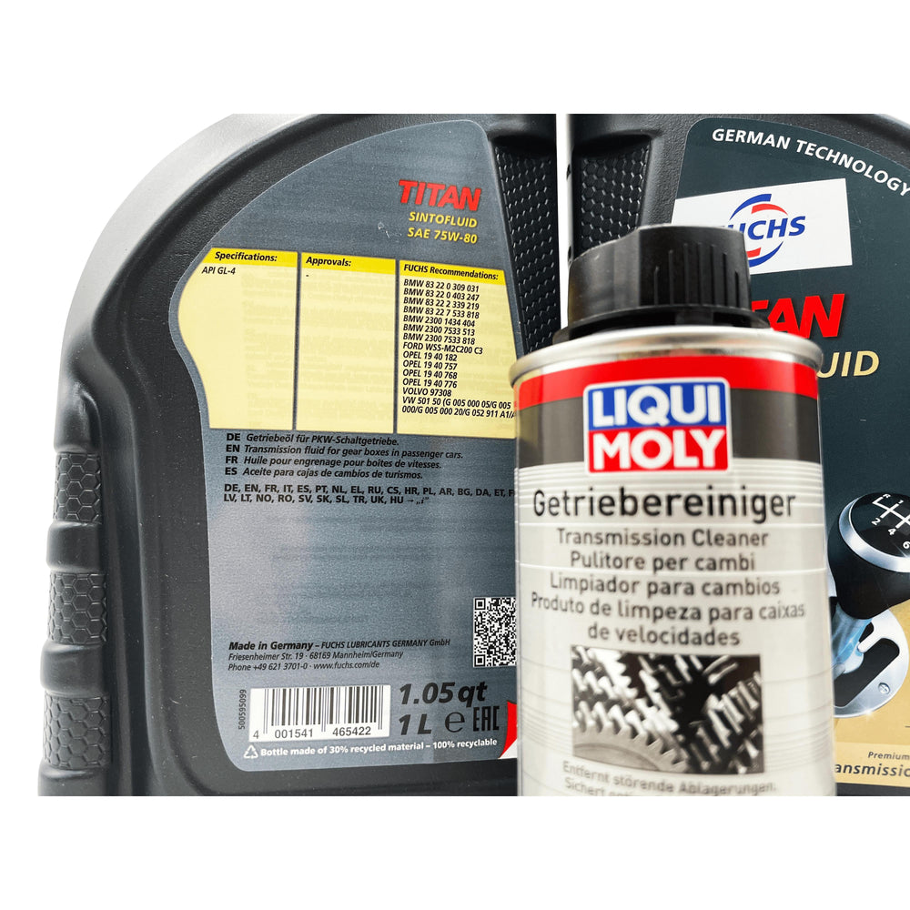 Vauxhall M32 6 Speed Fuchs 75W-80 Gearbox Oil &amp; Cleaner Service Kit For Pre 2012 Manual Models Eco Torque