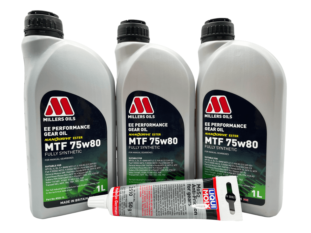 Vauxhall M32 6 Speed Millers 75w80 Gearbox Oil & Additive Service Kit For Pre 2012 Manual Models Eco Torque