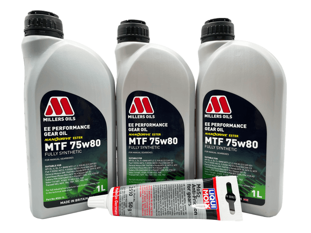 Vauxhall M32 6 Speed Millers 75w80 Gearbox Oil & Additive Service Kit For Pre 2012 Manual Models Eco Torque