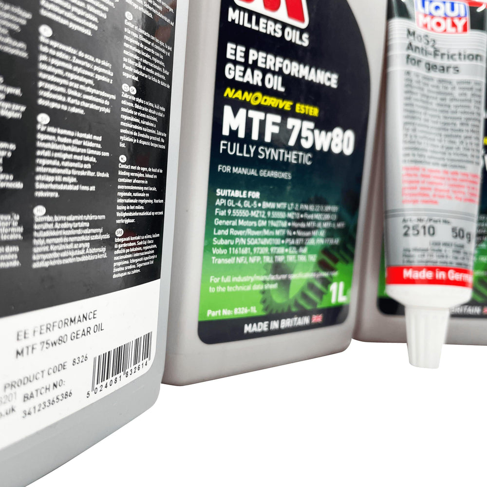 Vauxhall M32 6 Speed Millers 75w80 Gearbox Oil & Additive Service Kit For Pre 2012 Manual Models Eco Torque