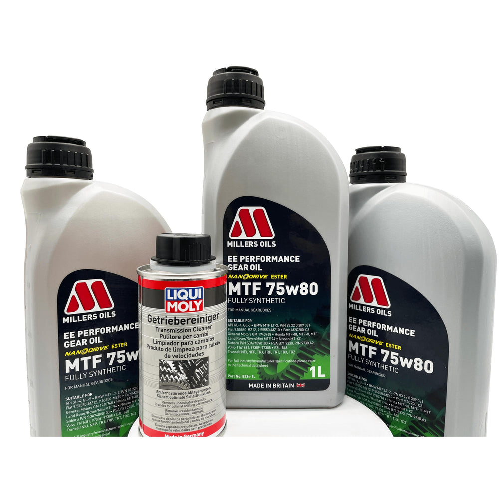 Vauxhall M32 6 Speed Millers 75w80 Gearbox Oil & Cleaner Service Kit For Pre 2012 Manual Models Eco Torque