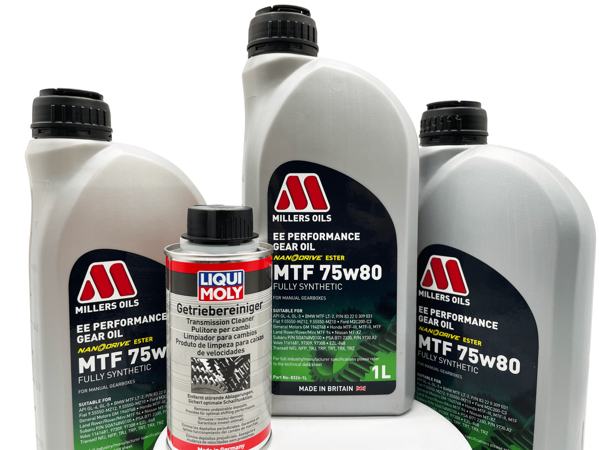 Vauxhall M32 6 Speed Millers 75w80 Gearbox Oil & Cleaner Service Kit For Pre 2012 Manual Models Eco Torque