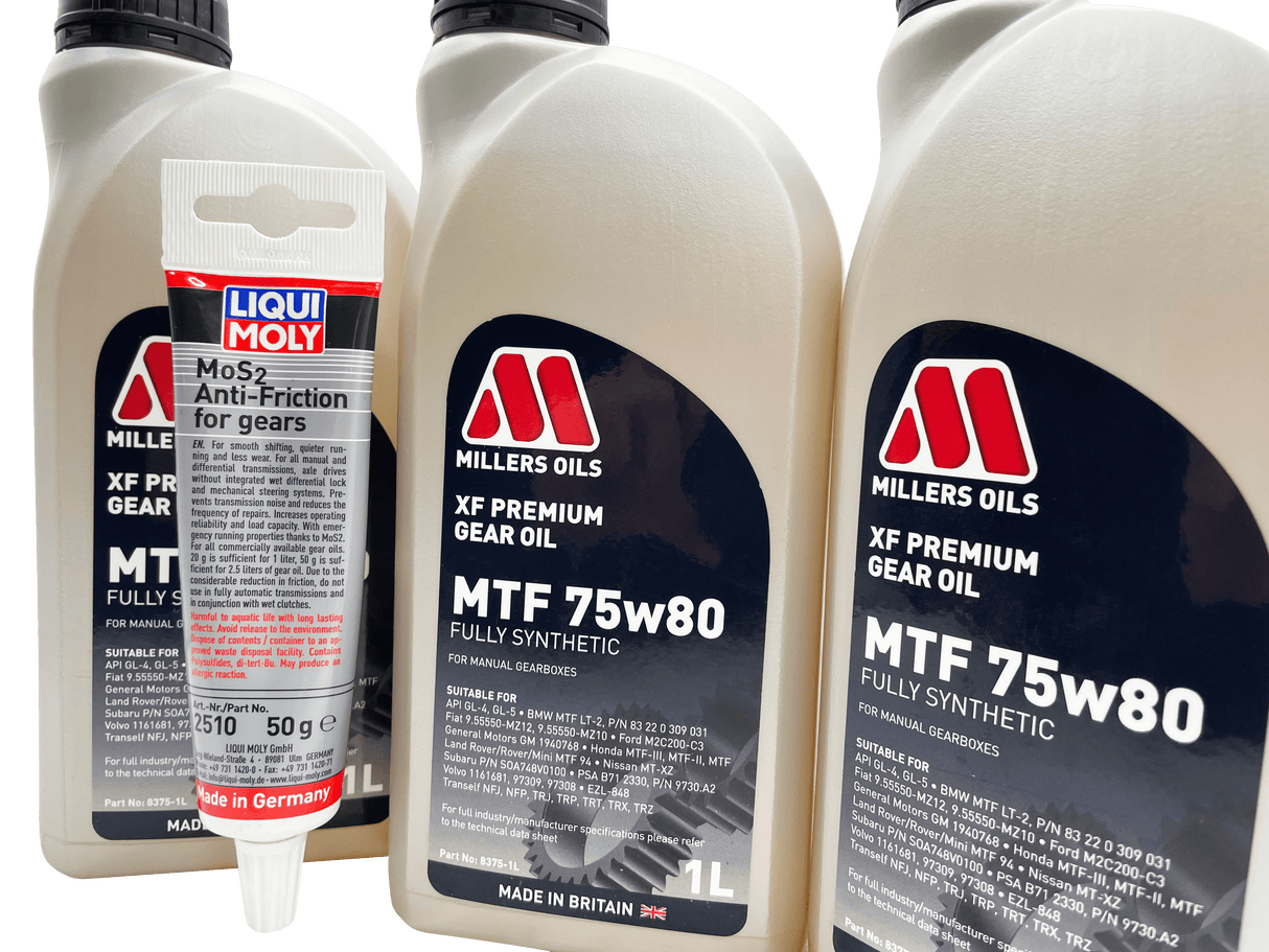 Vauxhall M32 6 Speed Millers XF 75w80 Gearbox Oil & Additive Service Kit For Pre 2012 Manual Models Eco Torque