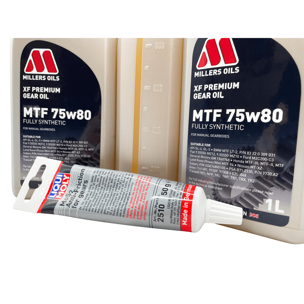 Vauxhall M32 6 Speed Millers XF 75w80 Gearbox Oil & Additive Service Kit For Pre 2012 Manual Models Eco Torque
