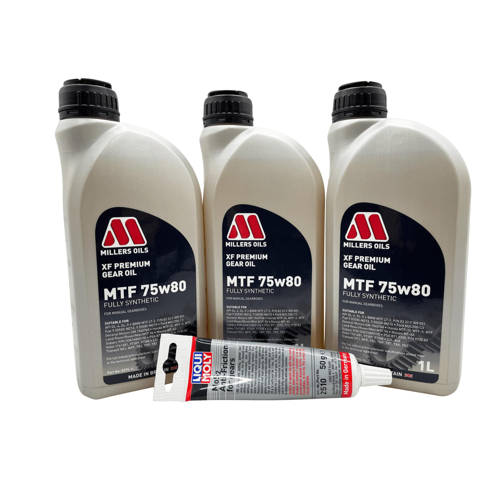 Vauxhall M32 6 Speed Millers XF 75w80 Gearbox Oil & Additive Service Kit For Pre 2012 Manual Models Eco Torque