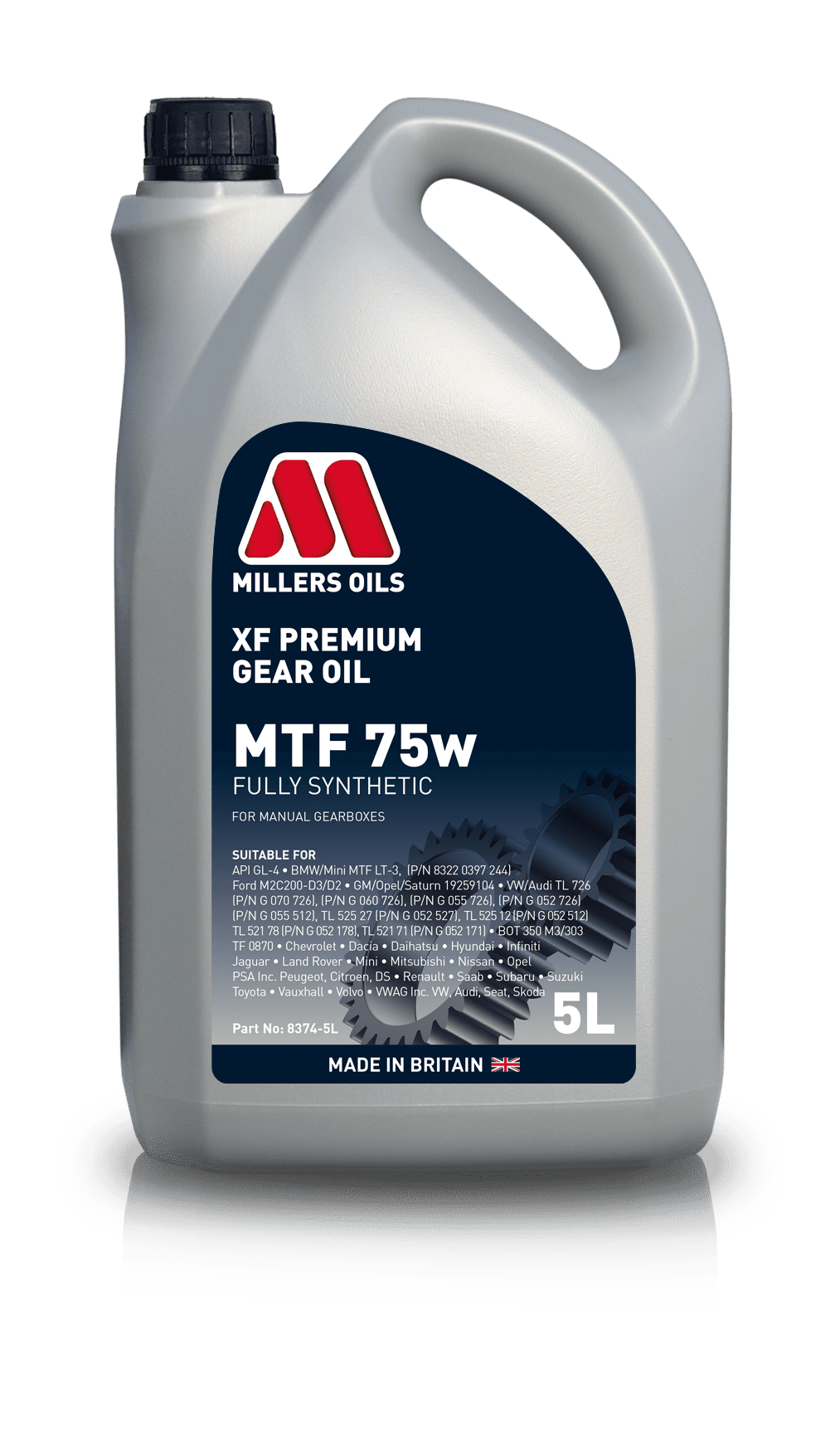 Millers Oils XF Premium MTF 75w Manual Gearbox Oil 5L Eco Torque 