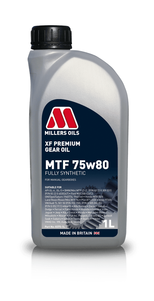 Millers Oils XF Premium MTF 75w80 Manual Gearbox Oil 1L Eco Torque