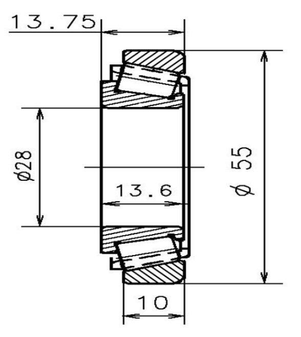 SNR Tapered Roller Bearing for M20 28x55x13.6/10mm